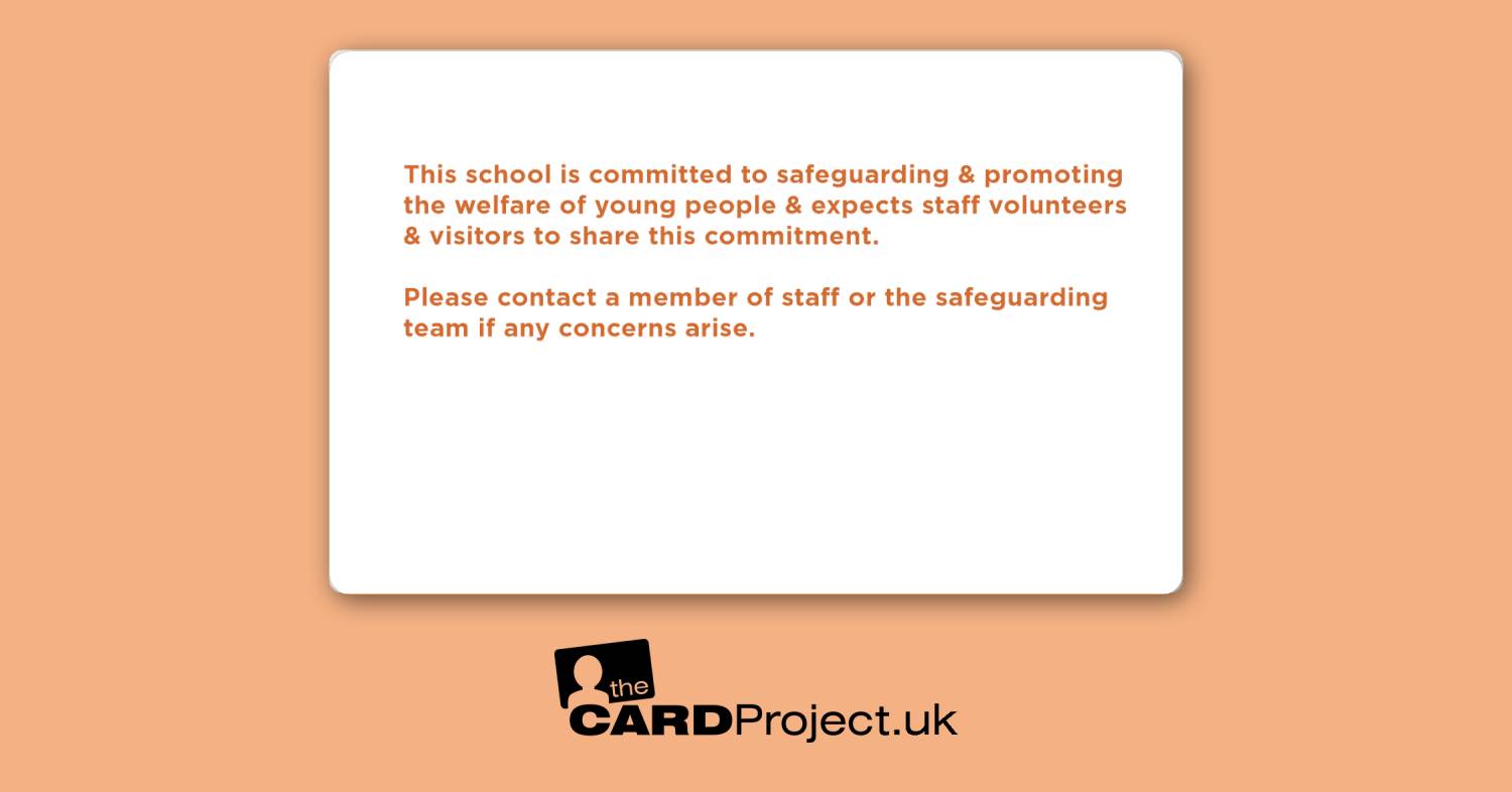 Secondary School Orange Gradient Visitor Card (REAR)